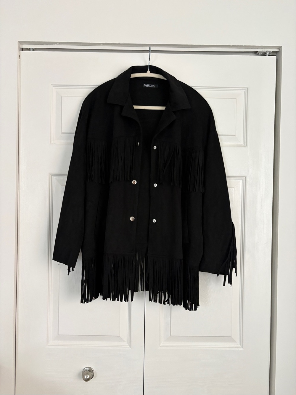 Nasty Gal Black Fringe Suede Jacket